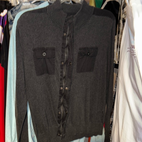 Refectory Sweater With Zipper And Snaps - Picture 1 of 2